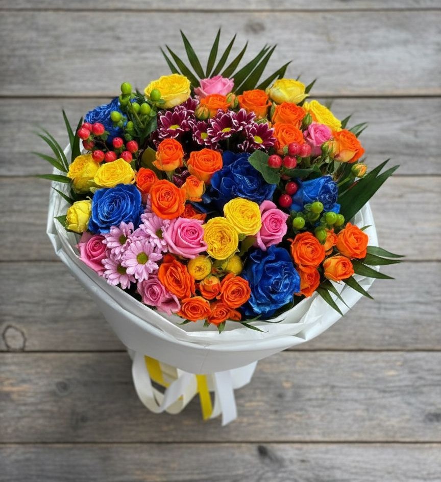 Букет цветов из: Розы и Хризантемы в Лазарево