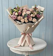 Букет цветов из:  Розы и Лизиантусы #REPLACE_PRED# Лазарево