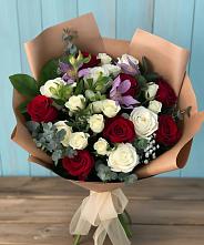 Букет цветов из:  Розы и Альстромерии в Лазарево
