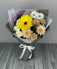 Букет цветов из:  Розы, Герберы и Хризантемы #REPLACE_PRED# Лазарево