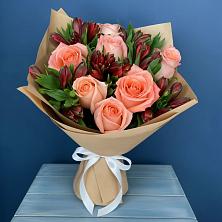 Букет цветов из:  Розы и Альстромерии в Лазарево