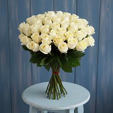 Букет 51 Белая роза Эдлесс Лав в Лазарево