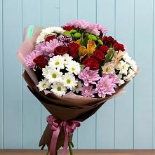 Букет цветов из:  Розы, Хризантемы и Альстромерии в Лазарево