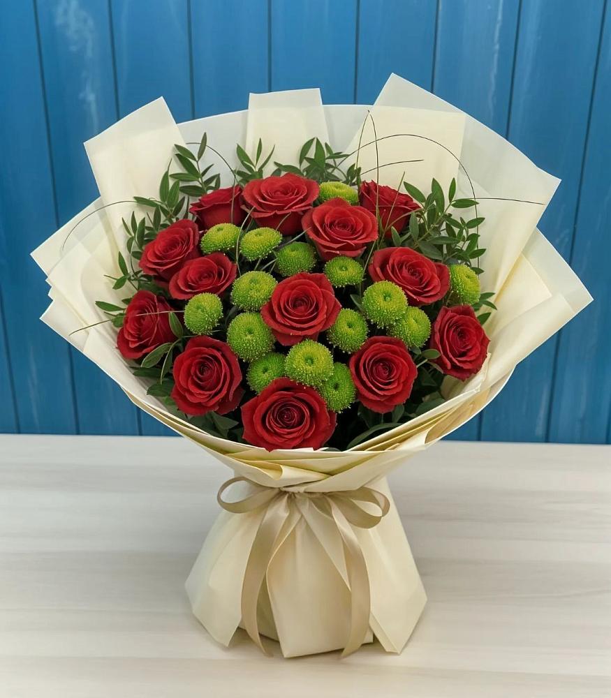 Букет цветов из: Розы и Хризантемы в Лазарево