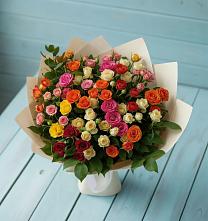 Букет Микс из разноцветных кустовых роз #REPLACE_PRED# Лазарево
